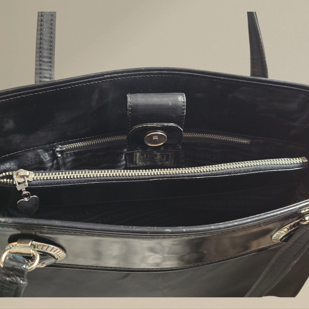 Versace Nylon & Patent Leather tote - Picture 8 of 16
